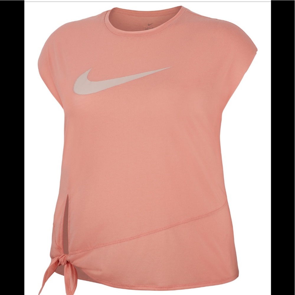 Nike Coral Muscle Tee with Metallic Logo